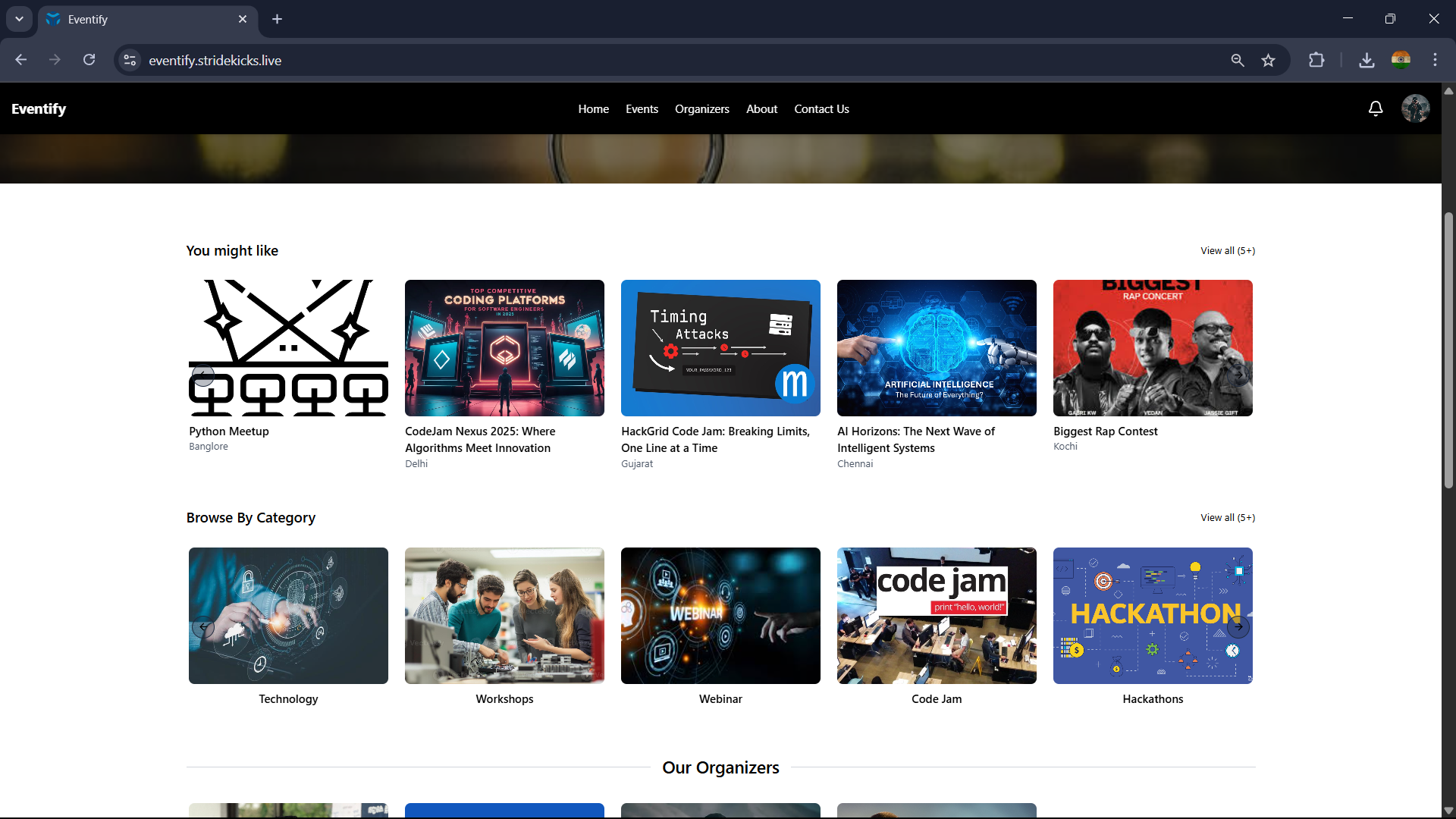 Eventify website preview image